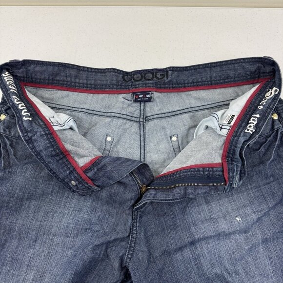 Coogi Jeans Mens 42x35 Blue Baggy Denim Embroidered Pockets Hip Hop Rap Y2K - Picture 9 of 16